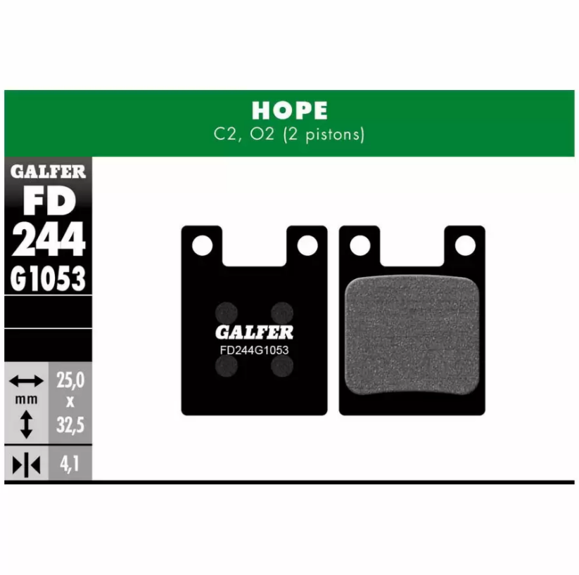 Galfer Brake Pads FD244G1053 For Hop C2, O2 - 2 Pistons