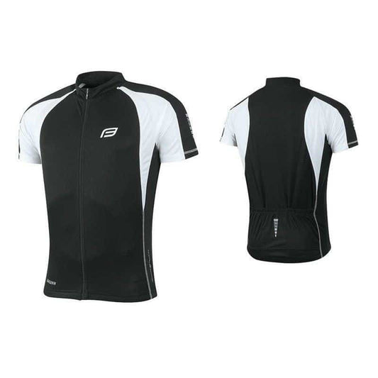 FORCE T10 SHORT SLEEVE CYCLING JERSEY, BLACK-WHITE