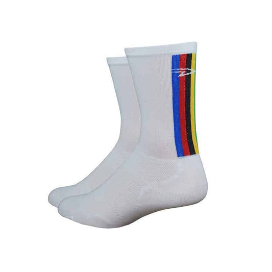 DEFEET LEVITATOR LITE SOCKS, WHITE-WORLD CHAMP