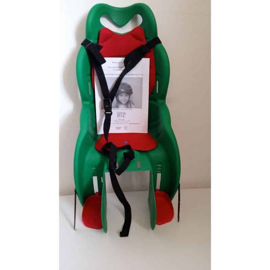 KIKI CS 202 CHILDREN'S BIKE SEAT UP TO 15 Kg WEIGHT, GREEN-RED