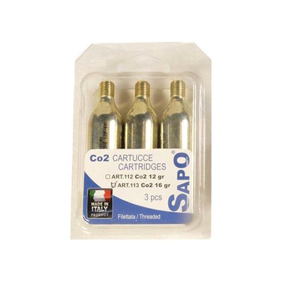 Sapo Blister of Nr.3 Co2 Cartridges 16 Gr.