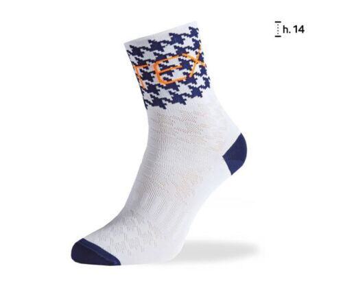 BIOTEX PIED DE POULE SOCKS color WHITE-BLUE-ORANGE