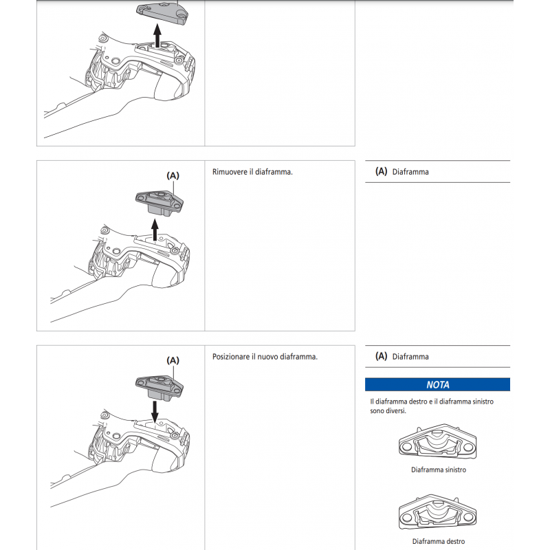 Diaphragm for Shimano ST-R9120 left lever