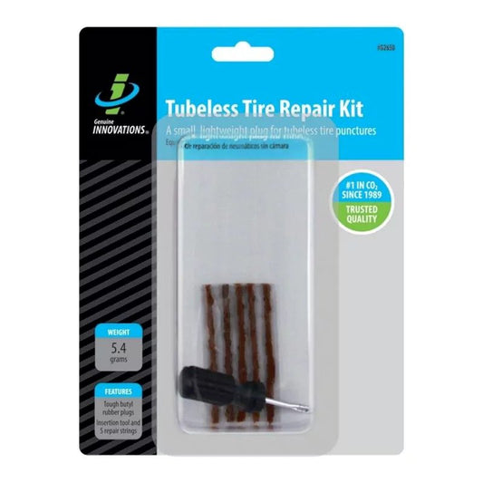 Innovationsset mit 5 Tubeless-Reparaturkappen 50 mm x 1,5/2 mm mit Einsetzer