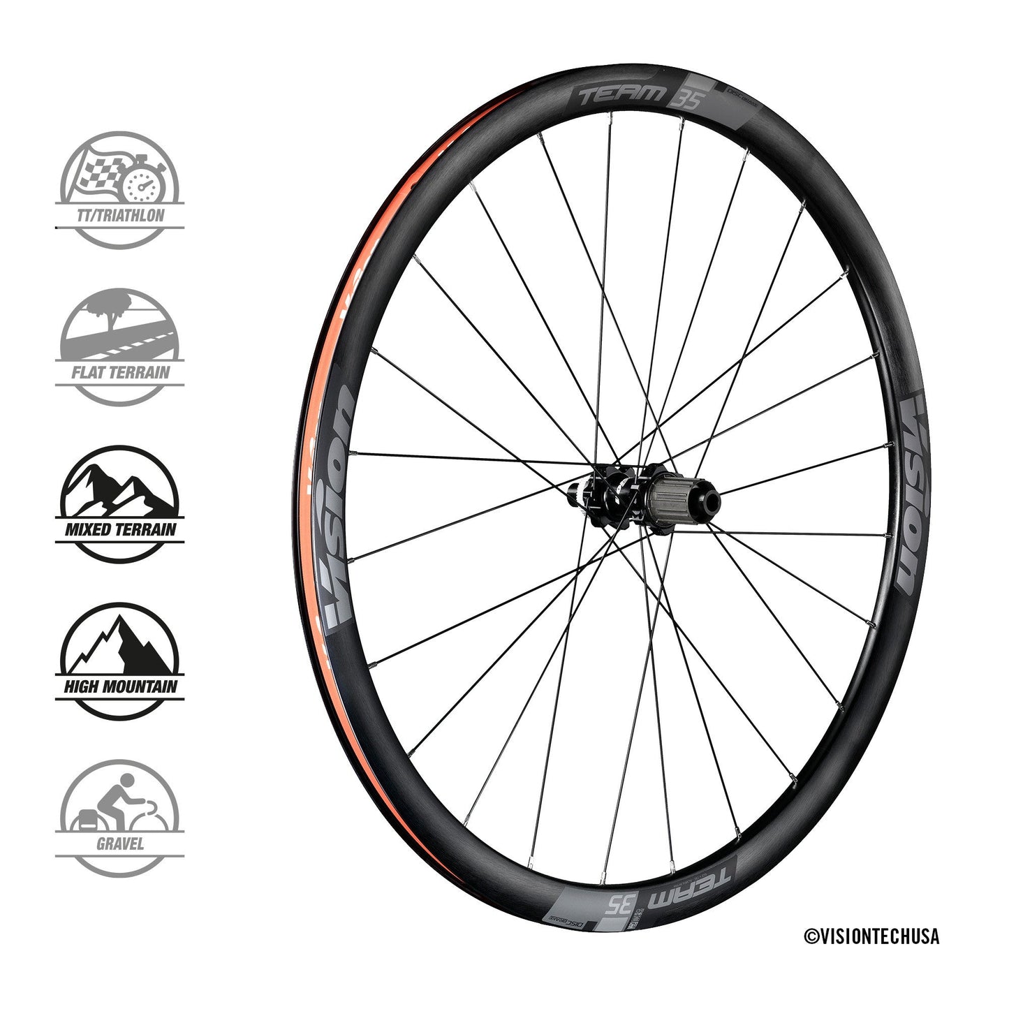 Vision Team 35 Disc Center Lock SH11-Räder